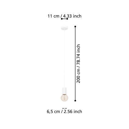 Eglo - Pendel 1xE27/40W/230V hvid