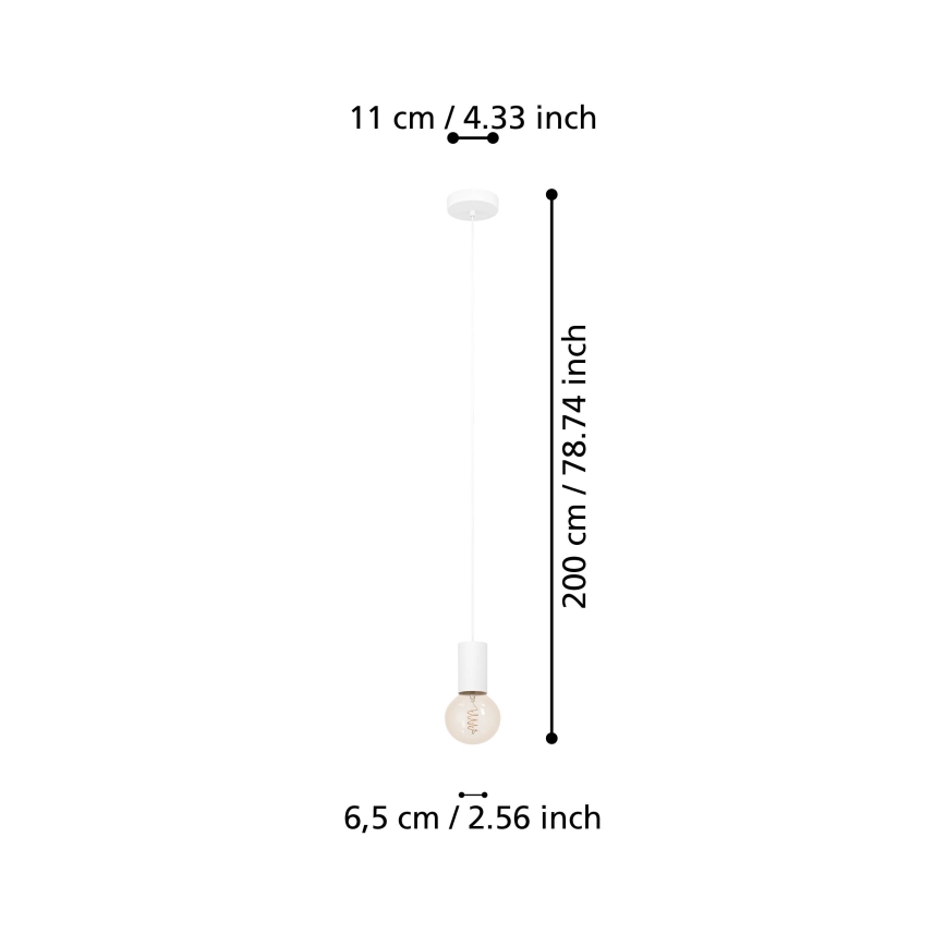 Eglo - Pendel 1xE27/40W/230V hvid