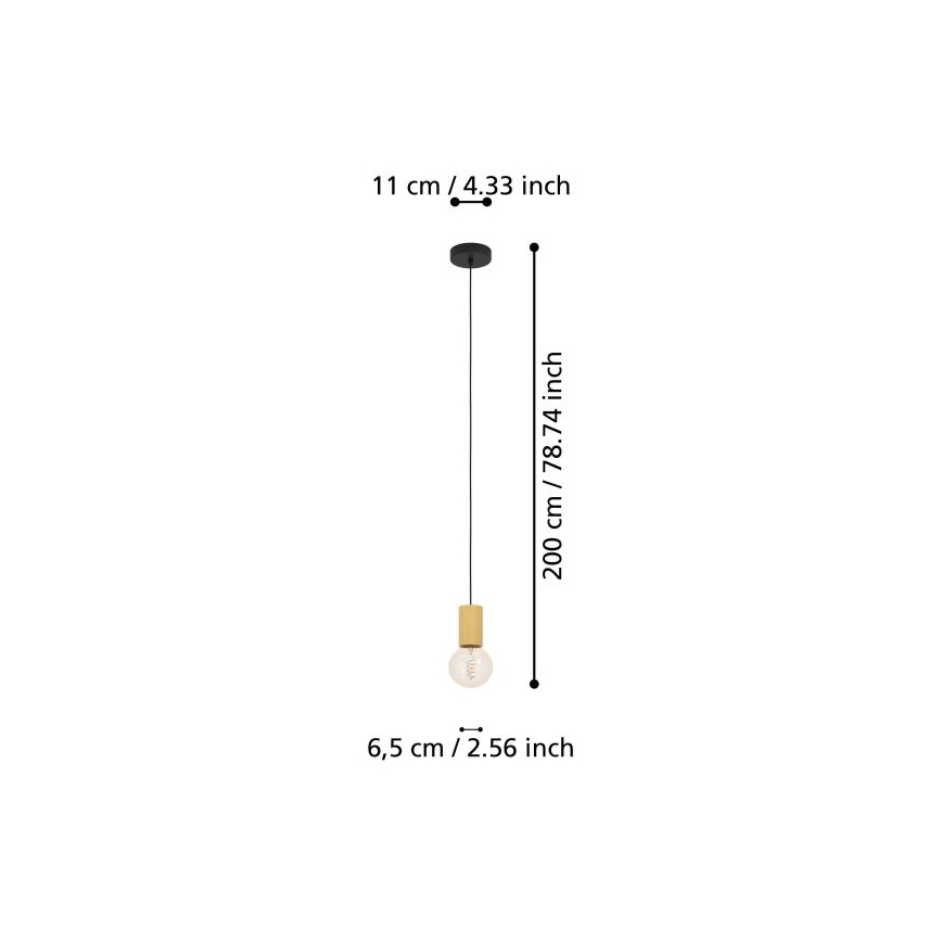 Eglo - Pendel 1xE27/40W/230V brun