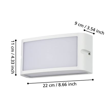 Eglo - Udendørs LED væglampe LED/10,5W/230V hvid IP54