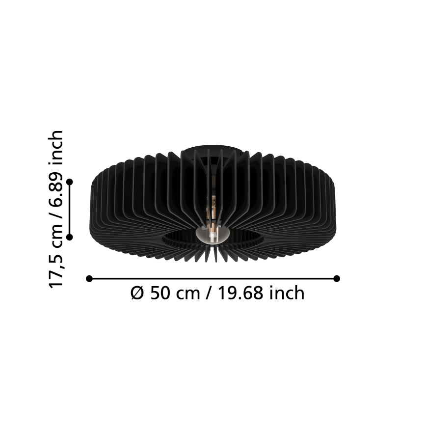 Eglo - Loftlampe 1xE27/40W/230V sort