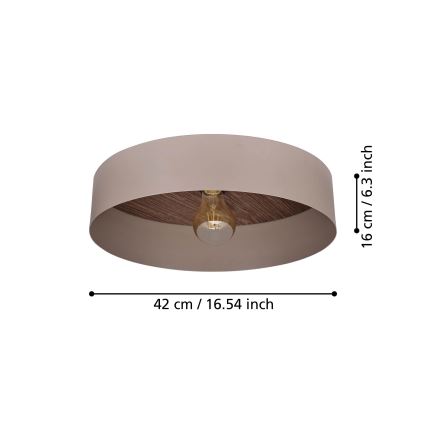 Eglo 900838 - Loftlampe DUAIA 1xE27/40W/230V brun