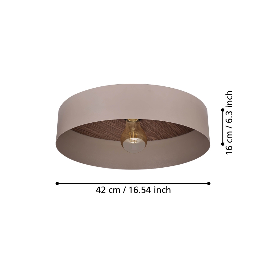 Eglo 900838 - Loftlampe DUAIA 1xE27/40W/230V brun