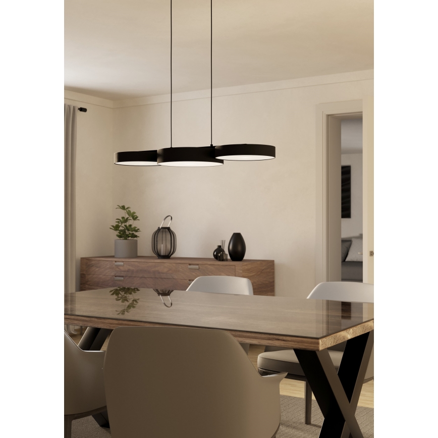 Eglo - LED RGBW Pendel dæmpbar 3xLED/7,5W/230V 2700-6500K sort