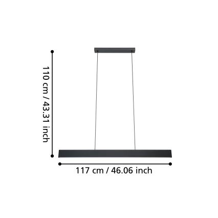 Eglo - LED pendel m. RGBW-farver dæmpbar LED/38W/230V 2700-6500K sort