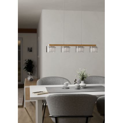 Eglo - LED pendel m. RGBW-farver dæmpbar 4xLED/3,7W/230V 2700-6500K