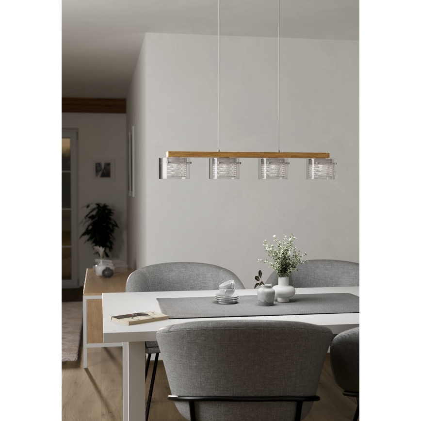 Eglo - LED pendel m. RGBW-farver dæmpbar 4xLED/3,7W/230V 2700-6500K