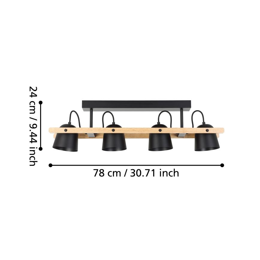 Eglo - LED loftlampe m. RGBW-farver dæmpbar 4xLED/3,7W/230V 2700-6500K
