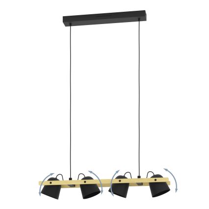 Eglo - LED pendel m. RGBW-farver dæmpbar 4xLED/3,7W/230V 2700-6500K