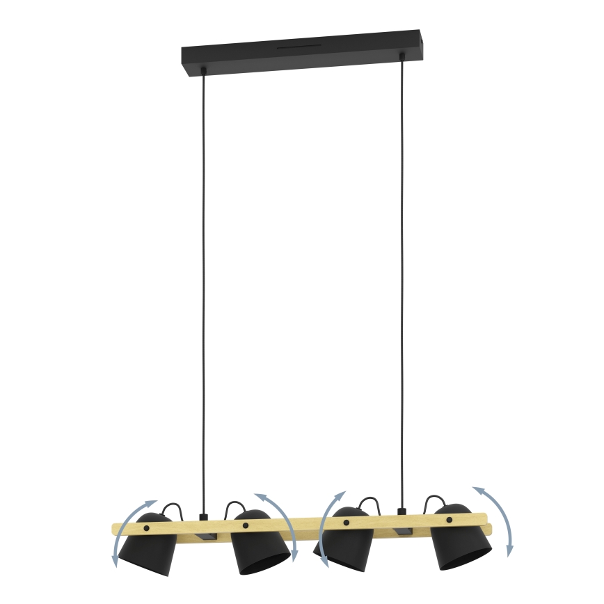 Eglo - LED pendel m. RGBW-farver dæmpbar 4xLED/3,7W/230V 2700-6500K