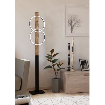 Eglo - LED gulvlampe 2xLED/12W/230V 3000K brun/sort