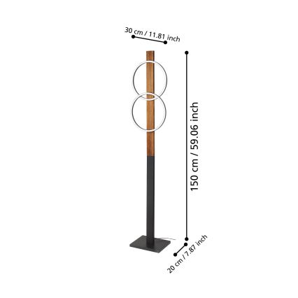 Eglo - LED gulvlampe 2xLED/12W/230V 3000K brun/sort