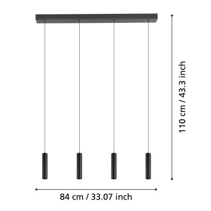 Eglo - LED pendel dæmpbar 4xLED/5,4W/230V