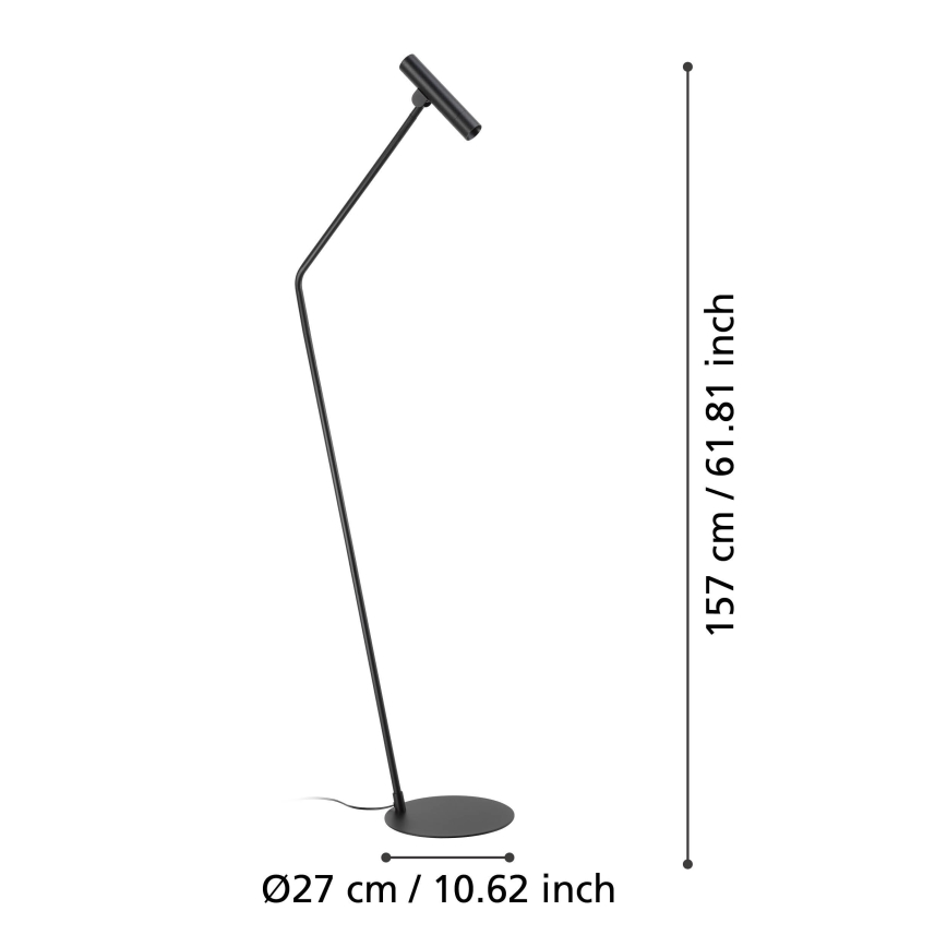 Eglo - LED gulvlampe LED/5W/230V 3000K sort