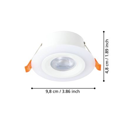 Eglo - Sæt med 3 x LED indbygningsspots LED/4,8W/230V hvid