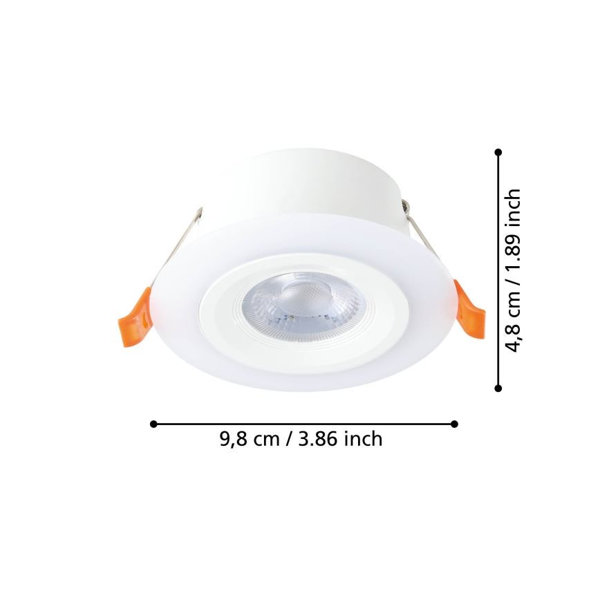 Eglo - Sæt med 3 x LED indbygningsspots LED/4,8W/230V hvid