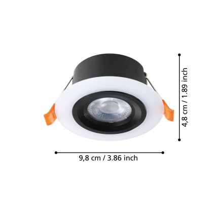 Eglo - LED indbygningslampe LED/4,8W/230V sort