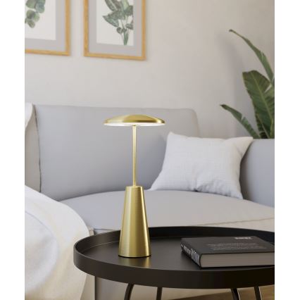 Eglo - Udendørs LED lampe m. touch-funktion dæmpbar LED/2,8W/5V 2400K/3000K/4000K 5200 mAh IP54 guldfarvet