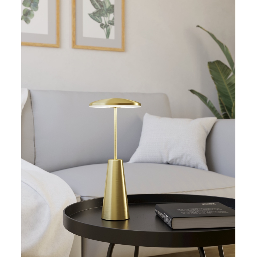 Eglo - Udendørs LED lampe m. touch-funktion dæmpbar LED/2,8W/5V 2400K/3000K/4000K 5200 mAh IP54 guldfarvet