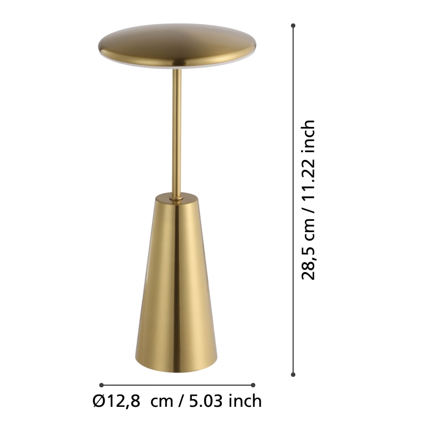 Eglo - Udendørs LED lampe m. touch-funktion dæmpbar LED/2,8W/5V 2400K/3000K/4000K 5200 mAh IP54 guldfarvet