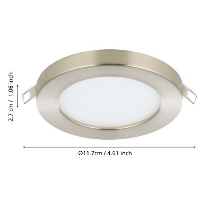 Eglo - LED indbygningslampe LED/5,5W/230V 3000K krom