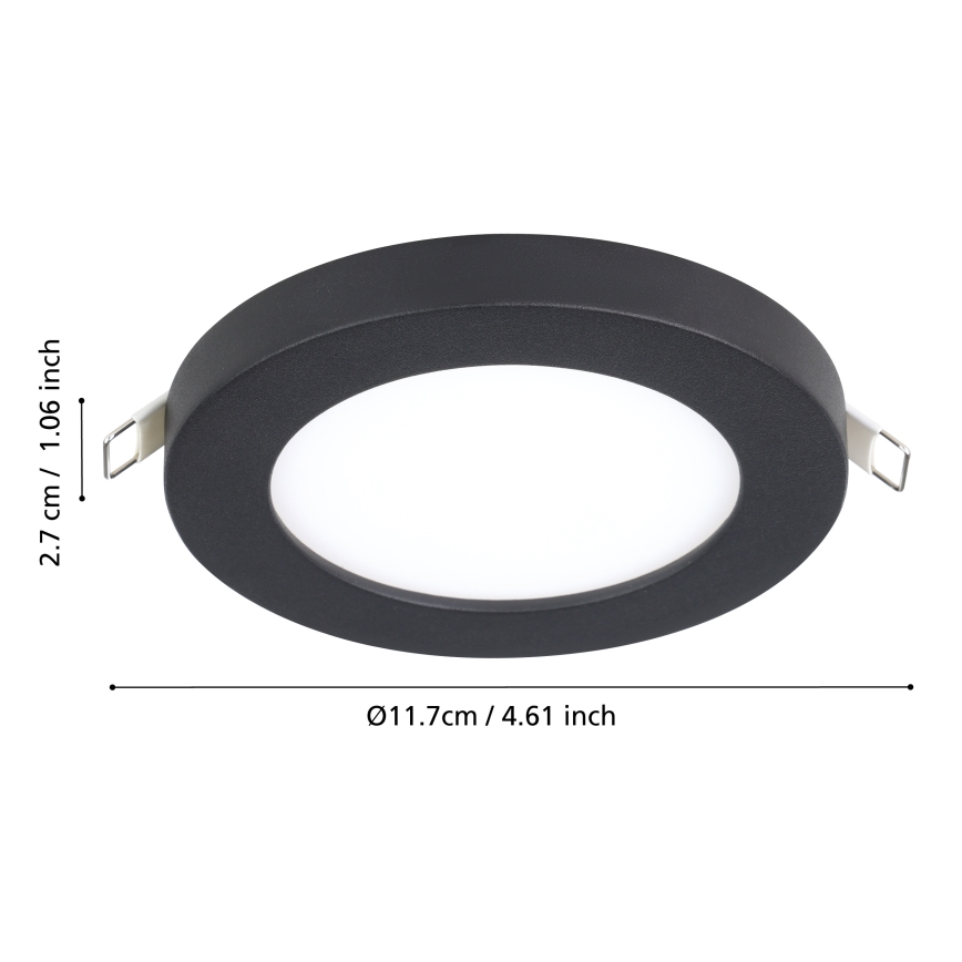 Eglo - LED indbygningslampe LED/5,5W/230V 4000K sort