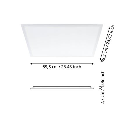 Eglo - LED overflademonteret panel LED/34,5W/230V 60x60 cm