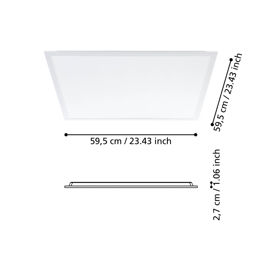 Eglo - LED overflademonteret panel LED/34,5W/230V 60x60 cm