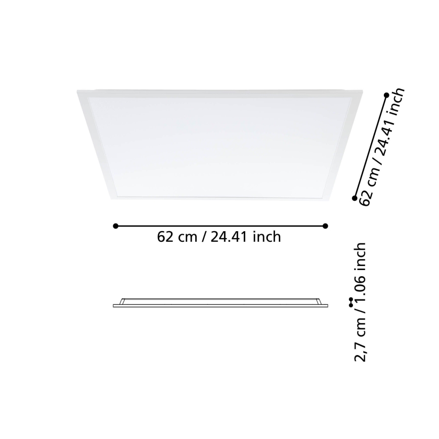 Eglo - LED overflademonteret panel LED/33W/230V 62x62 cm