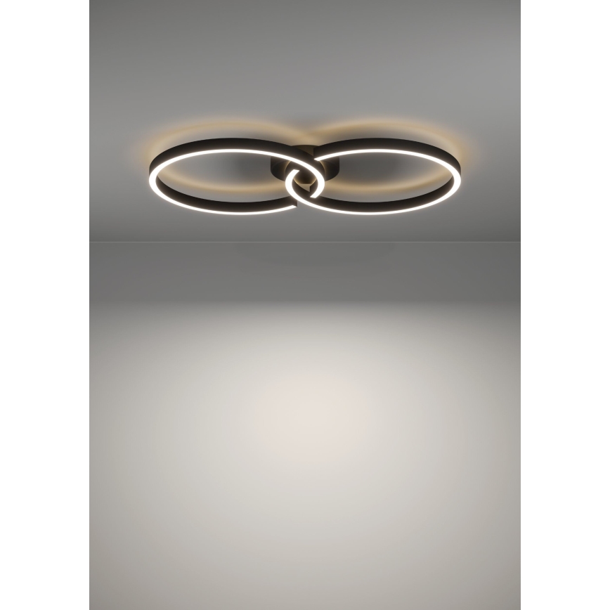 Eglo 900955 - LED loftlampe m. RGBW-farver dæmpbar LED/19,5W/230V 2700-6500K sort + fjernbetjening