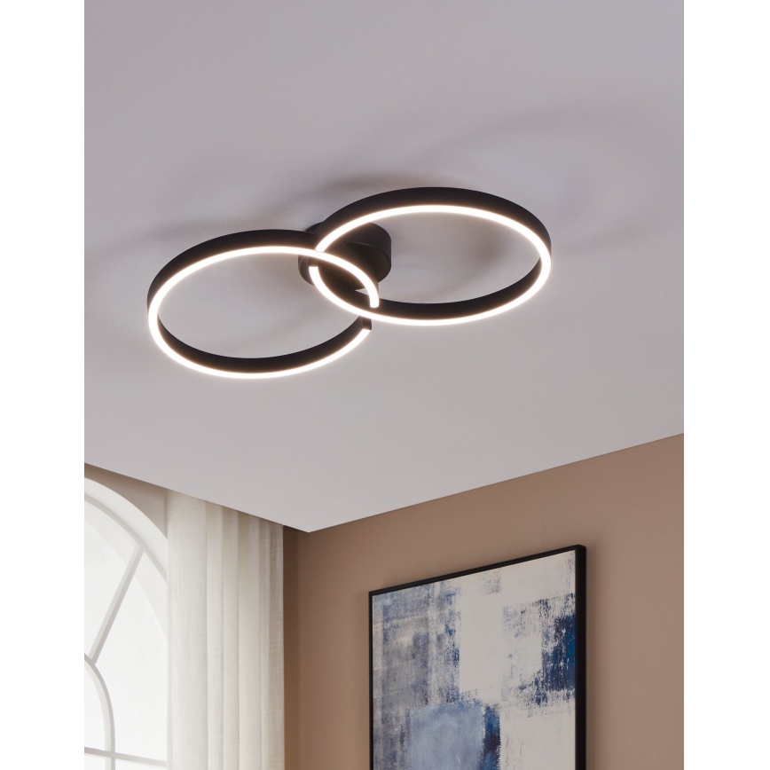 Eglo 900955 - LED loftlampe m. RGBW-farver dæmpbar LED/19,5W/230V 2700-6500K sort + fjernbetjening