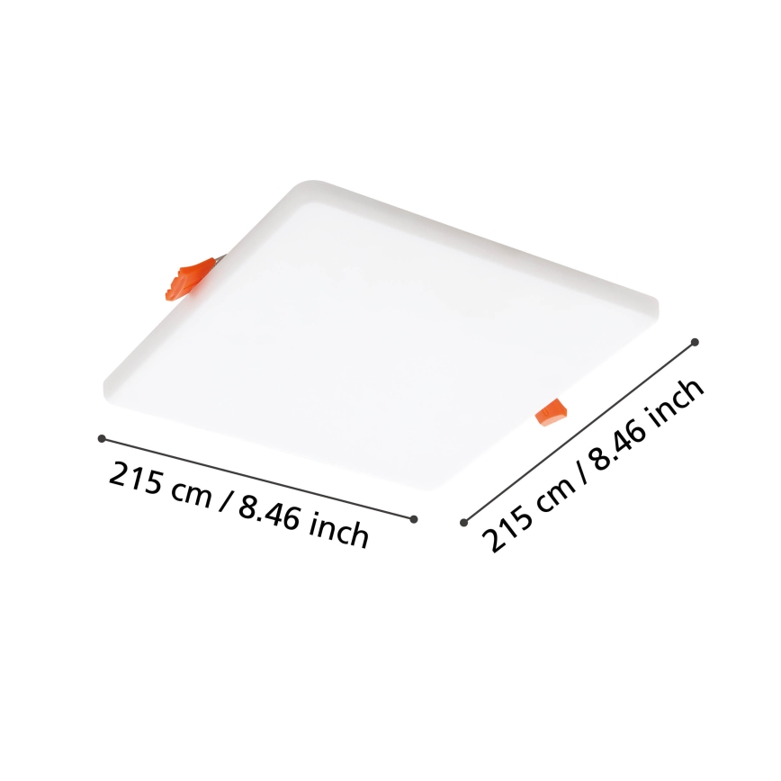 Eglo - LED indbygningslampe til badeværelse LED/18W/230V 21,5x21,5 cm IP65