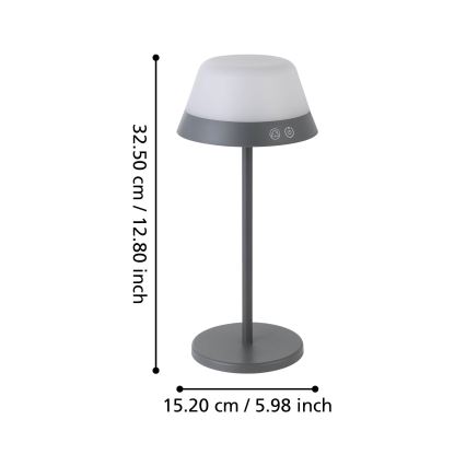 Eglo - LED udendørslampe m. RGBW-farver dæmpbar MEGGIANO LED/1,5W/5V IP54 grå