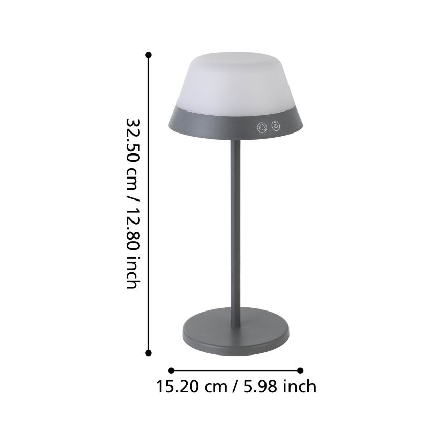 Eglo - LED udendørslampe m. RGBW-farver dæmpbar MEGGIANO LED/1,5W/5V IP54 grå