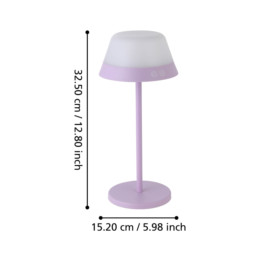 Eglo - Udendørs LED lampe m. RGBW-farver dæmpbar MEGGIANO 1,5W/5V IP54 lilla
