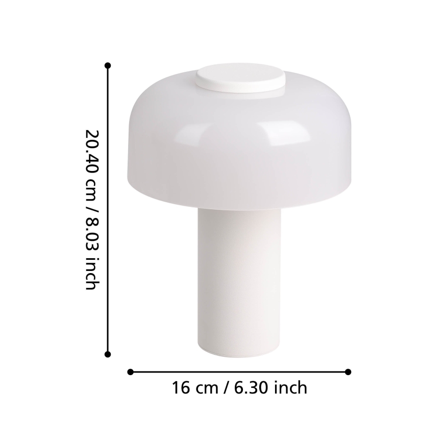 Eglo - Udendørs LED lampe m. touch-funktion dæmpbar LED/2,25W/5V 2400-4000K 5200 mAh IP44 hvid