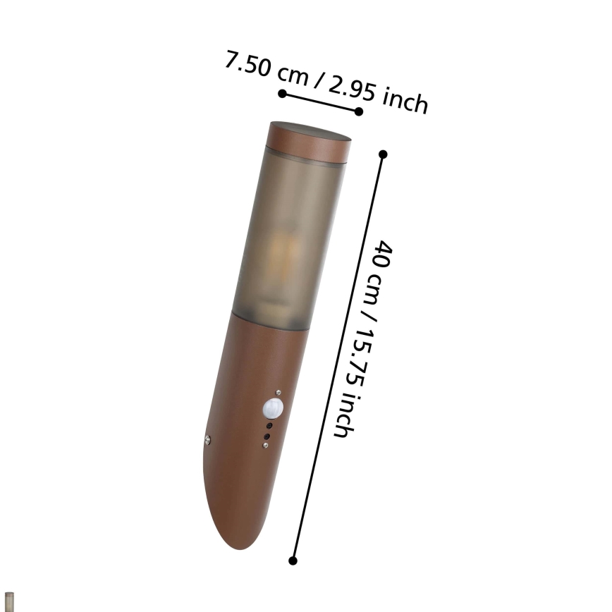 Eglo - Udendørs væglampe med sensor 1xE27/15W/230V IP44