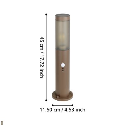 Eglo - Udendørslampe med sensor 1xE27/15W/230V 45 cm IP44