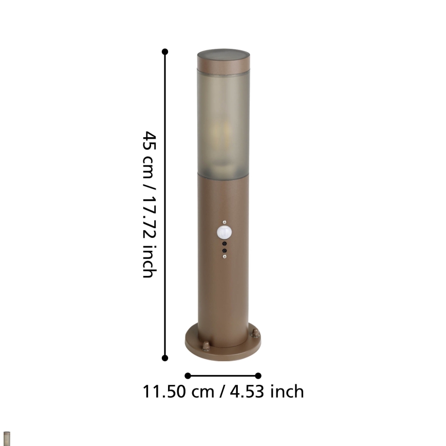 Eglo - Udendørslampe med sensor 1xE27/15W/230V 45 cm IP44