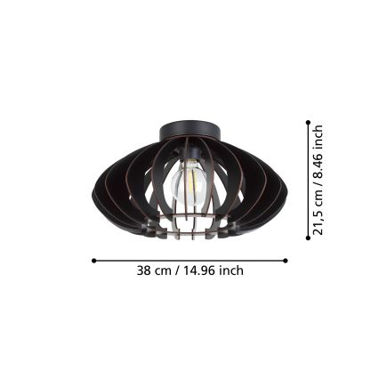 Eglo - Loftlampe 1xE27/40W/230V diameter 38 cm sort
