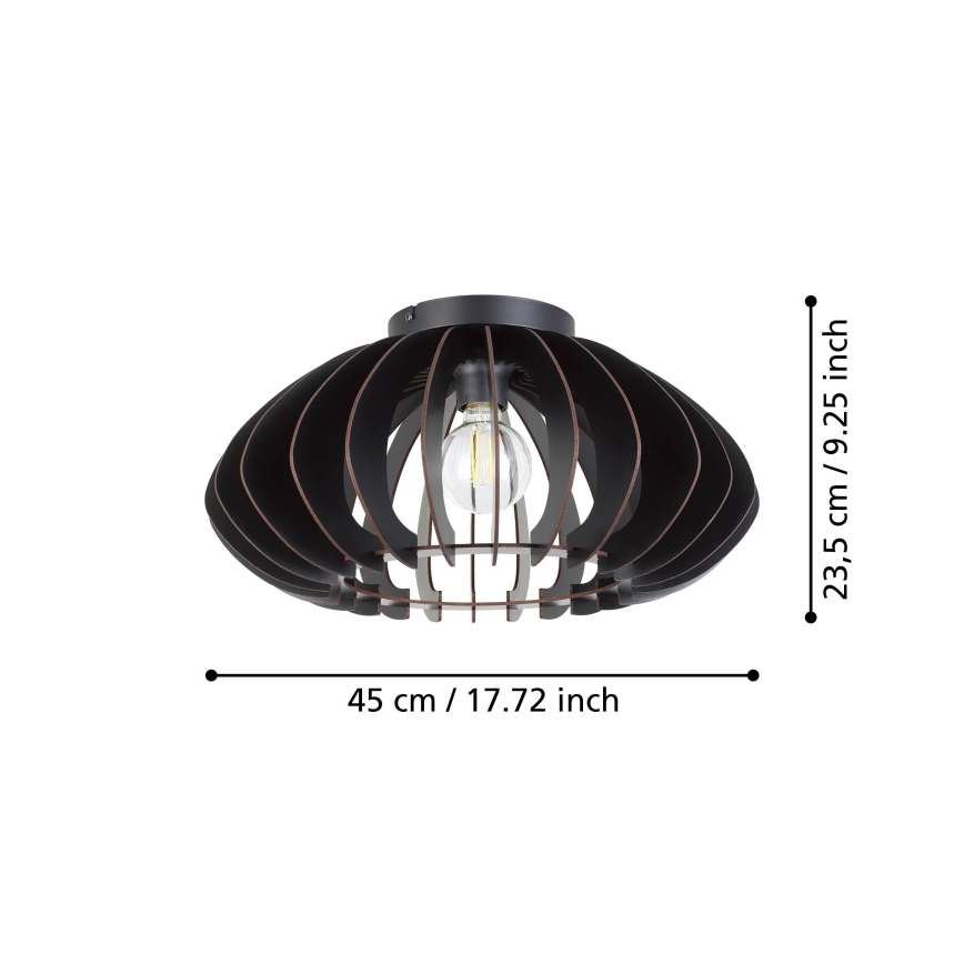 Eglo - Loftlampe 1xE27/40W/230V diameter 45 cm sort