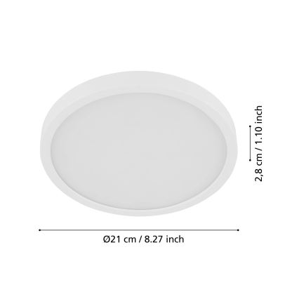 Eglo - LED loftlampe med bevægelsessensor FUEVA LED/17W/230V 3000K ø  21cm diameter 21 cm
