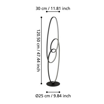 Eglo - LED gulvlampe LED/38W/230V 3000K sort