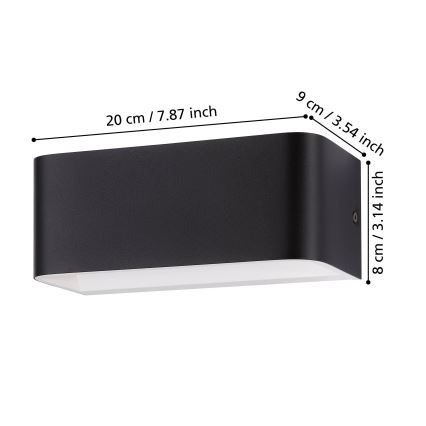 Eglo - LED væglampe LED/10W/230V 3000K sort