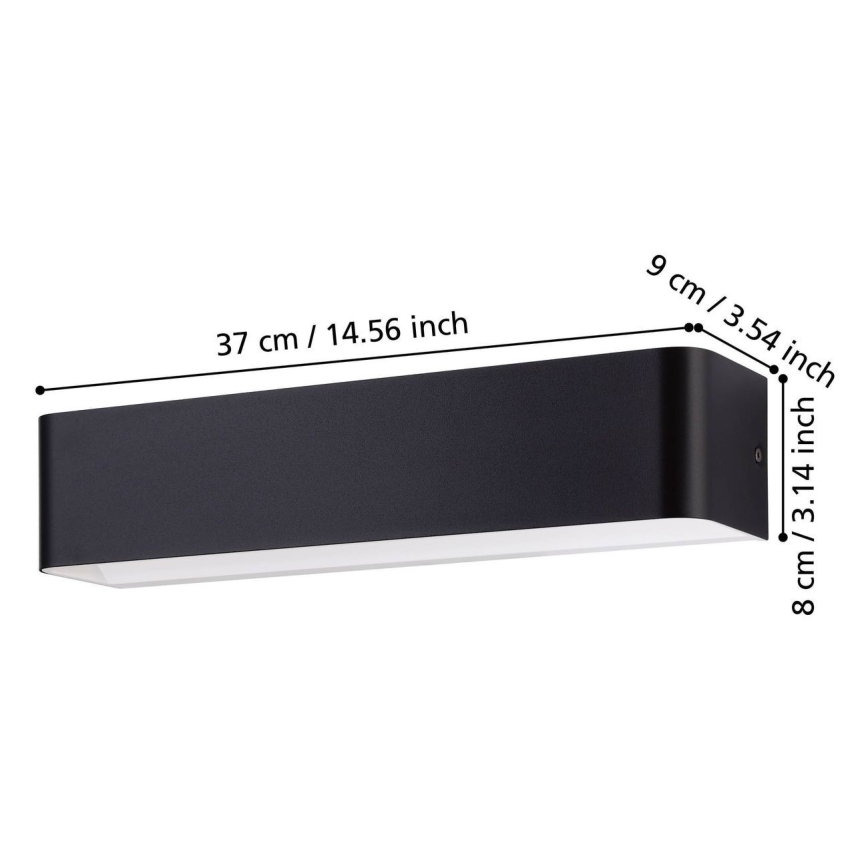 Eglo - LED væglampe LED/12W/230V 3000K sort