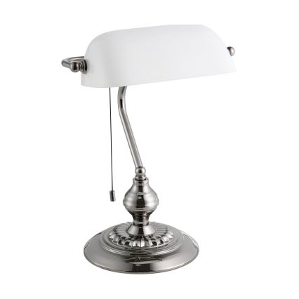 Eglo - Bordlampe 1xE27/60W/230V hvid/skinnende krom