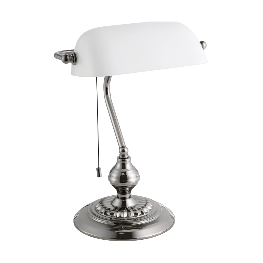 Eglo - Bordlampe 1xE27/60W/230V hvid/skinnende krom