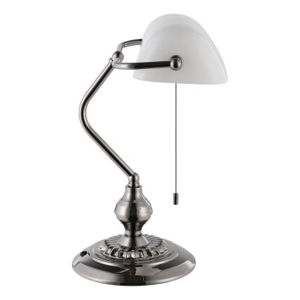 Eglo - Bordlampe 1xE27/60W/230V hvid/skinnende krom