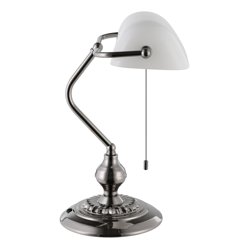 Eglo - Bordlampe 1xE27/60W/230V hvid/skinnende krom