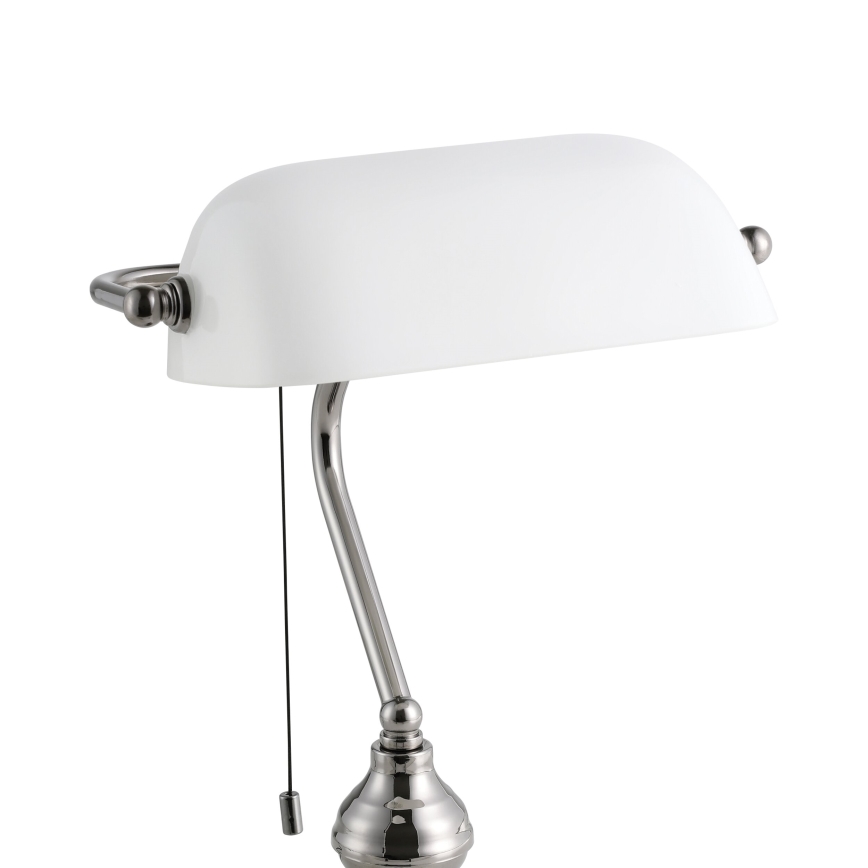Eglo - Bordlampe 1xE27/60W/230V hvid/skinnende krom